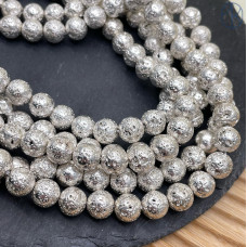 Лава Вулканическая светлое серебро 10 мм