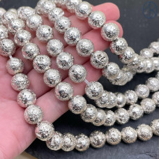 Лава Вулканическая светлое серебро 10 мм