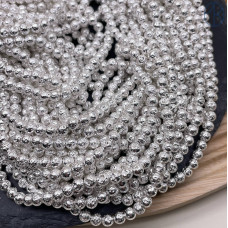 Лава Вулканическая светлое серебро 4 мм