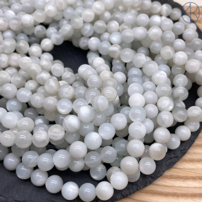 Лунный камень серый №1 8 мм 