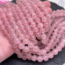 Мадагаскарский розовый кварц 8 мм А-качество