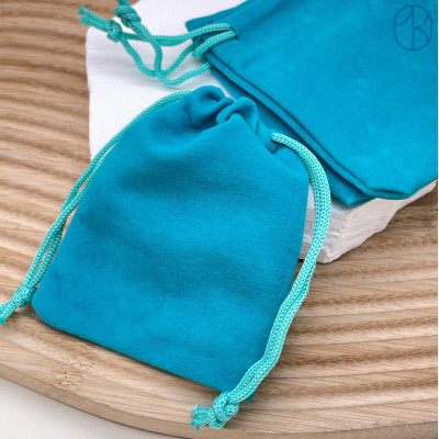 Мешочки бархатные бирюзовые 9х7см уп. 10шт