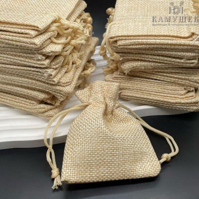 Мешочки льняные бежевые 9х7см уп. 50шт