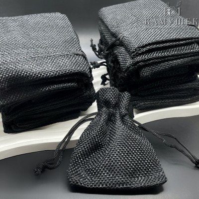 Мешочки льняные черные 9х7см уп. 50шт