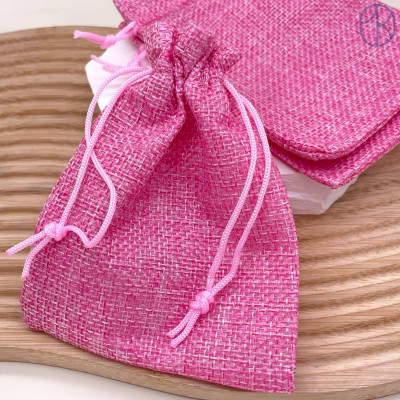 Мешочки льняные розовые 12х9см уп. 10шт
