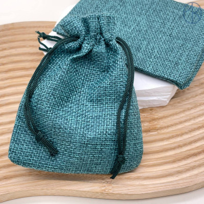 Мешочки льняные серо-зеленые 12х9см уп. 5шт