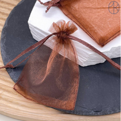 Мешочки органза коричневые 9х7см уп. 10шт