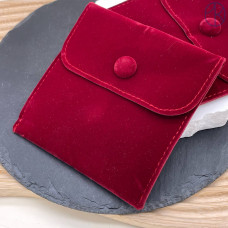 Мешочки с кнопкой бархатные бордовые 10х10см 