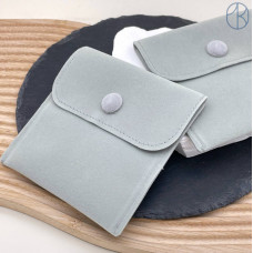 Мешочки с кнопкой бархатные серые 10х10см уп. 2шт