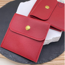 Мешочки с кнопкой экокожа бордовые 8х8см уп. 2шт