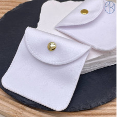Мешочки с кнопкой велюр белые 8х8см уп. 2шт