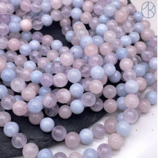 Микс аквамарин, аметист, розовый кварц 8 мм