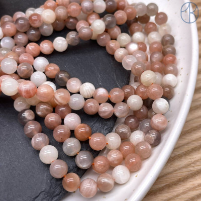 Микс лунный и солнечный камень №1 6 мм