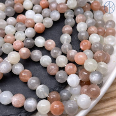 Микс лунный и солнечный камень №1 8 мм Микс лунный и солнечный камень №1 8 мм