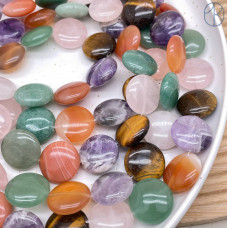 Микс натуральных камней круг 20 мм сет 5 бусин