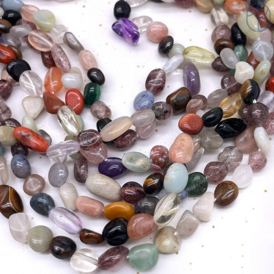 Микс натуральтных камней галтовка ~ 6-8 мм