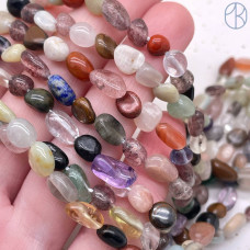 Микс натуральтных камней галтовка ~ 6-8 мм