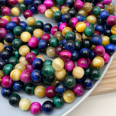 Микс тигровый глаз тонированный 10 мм