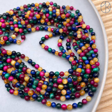 Микс тигровый глаз тонированный 4 мм