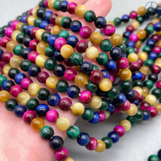 Микс тигровый глаз тонированный 6 мм