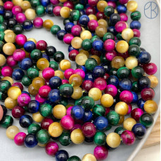 Микс тигровый глаз тонированный 8 мм