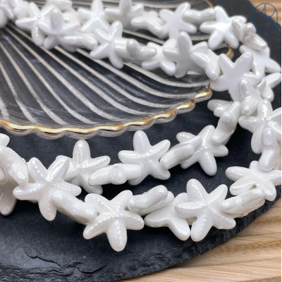 Морская звезда керамика, цвет белый 17 мм