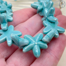Морская звезда керамика, цвет бирюзовый 17 мм 