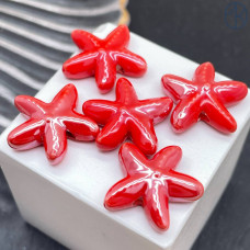Морская звезда керамика цвет красный 17 мм штучно