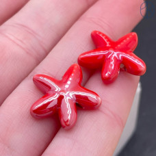 Морская звезда керамика цвет красный 17 мм штучно