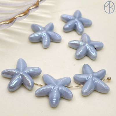 Морская звезда керамика, цвет серый 17 мм штучно