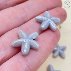 Морская звезда керамика, цвет серый 17 мм штучно