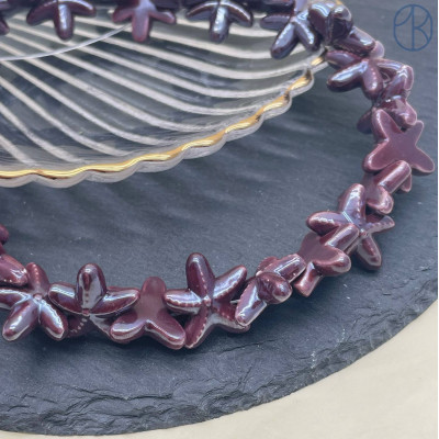 Морская звезда керамика, цвет темно-фиолетовый 17 мм