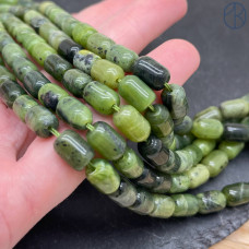 Нефрит Канадский бочонок ~ 9 мм Нефрит Канадский бочонок ~ 9 мм