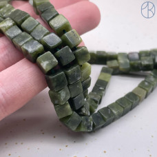 Нефрит канадский фриформ куб 6 мм