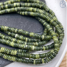 Нефрит Канадский рондель 6х2 мм