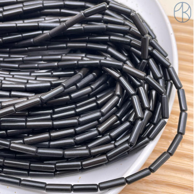 Обсидиан черный трубочки 13х4 мм