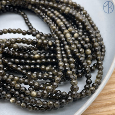 Обсидиан с золотым отливом 4 мм