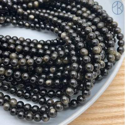 Обсидиан с золотым отливом 8 мм