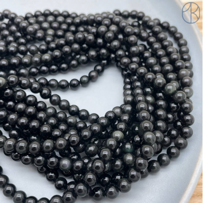 Обсидиан серебристый 8 мм