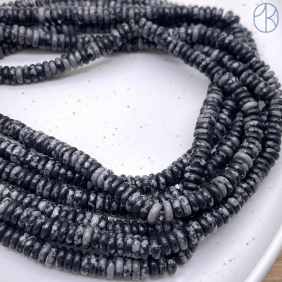 Обсидиан снежный диски 6х2 мм