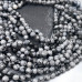 Обсидиан снежный мелкая огранка 4 мм (128 граней)