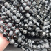 Обсидиан снежный мелкая огранка 8 мм (128 граней)