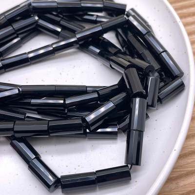 Оникс черный цилиндр огранка 16х7 мм