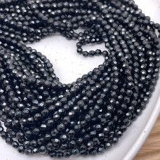 Оникс черный  крупная огранка 4 мм (64 грани)