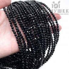 Оникс черный  крупная огранка 4 мм (64 грани)