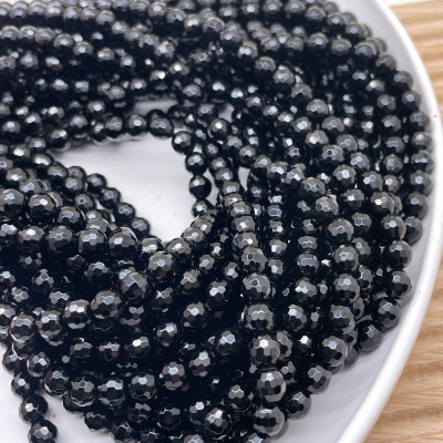 Оникс черный мелкая огранка 6 мм (128 граней)