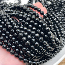 Оникс черный мелкая огранка 6 мм (128 граней)