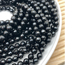 Оникс черный мелкая огранка 8 мм (128 граней)