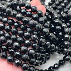 Оникс черный мелкая огранка 8 мм (128 граней)