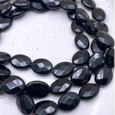 Оникс черный овал огранка 14х10 мм 